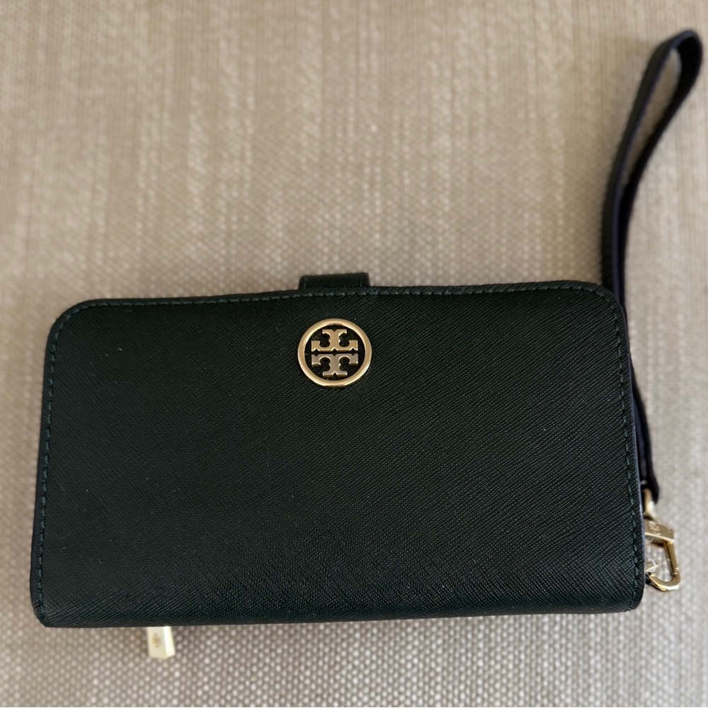 Tory Burch NWT Hunter Green Leather Wallet/Wristlet